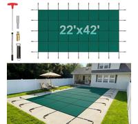 Uimoso Couverture de piscine rectangulaire maille verte 6,1x12,2 m pour l'hiver