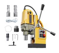 VEVOR Perceuse Magnétique 1200 W, Perceuse à Colonne Force 12500 N, Vitesse Variable, Max. Diamètre d'Alésage 40 mm, avec 2 Forets de Carottage, pour Installation Construction Chantier, Jaune