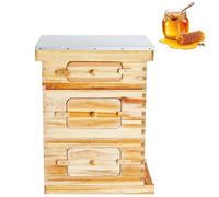 VEVOR Ruche d'abeilles Langstroth 30 cadres - 2 profonds+1 moyen, sapin ciré, vitres acryliques