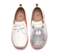 UIN Charmant Ours Peinte Art Chaussures Homme Confort Cuir Microfibre Souple Parent-Enfant Chaussures Bateau Loafer Slip-on Plat Voyage Mocassins Basses Mode Trekking Sneakers Baskets (45 EU)