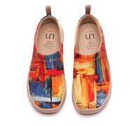 UIN Femmes Chaussures de Travail en Toile Peintes en Mode - Color Zone de Baskets Respirantes Originales Chaussures Bateau Plates,Color Zone,40 EU
