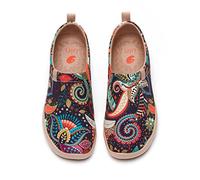 UIN Fleurie Monde Chaussures Imprimees Femme, Art Plates Chaussure Toile Peint Femme Originales Casual Baskets Multicouleur Voyage Canvas Chaussures de Décontractées，Mandala étonnant, 42.5 EU