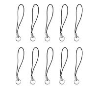 Uinfhyknd 10 Pieces Sangle de Telephone Portable avec Bague Fendue Noir/Argent