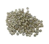 Uinfhyknd 200 PCS 5Mm Couleur Blonde Doublé de Silicone Mini Anneaux Perles Linkies pour les Extensions de Cheveux