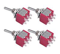 Uinfhyknd 4 pièces AC 250 V 2 A 120 V 5 A 6 bornes ON/OFF/ON DPDT Interrupteur à bascule