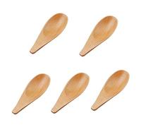 Uinfhyknd 5 Pièces Mini Cuillère en Bois Assaisonnements Cuillère à Manche Courte, pour le café Feuilles de thé Lait en Poudre Épices Bonbons ECC