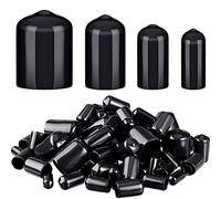 Uinfhyknd 80 Pièces Boulons en Caoutchouc Boulons Flexibles Couvercles de Filetage Protecteurs de Filetage en 4 Tailles de 1/4 à 3/4 Pouce (Noir)