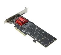 Uinfhyknd Adaptateur double NVMe PCIe, SSD M.2 NVMe un PCI-E 3.1 X8/X16 Support Carte M.2 (Clé M) NVMe SSD 22110/2280/2260/2242