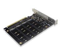 Uinfhyknd Carte Adaptateur 4 Ports NVMe un PCIE M.2 Adaptateur de NVME un PCIe X16 4X32 Gbps M Clé Carte D'extension Lecteur Convertisseur Dur