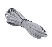 Uinfhyknd Gris nouilles en plastique 6P6C RJ11 M/M Cordon Câble de téléphone plat 5M 16 pieds