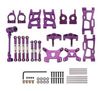 Uinfhyknd Kit d'accessoires de mise à jour de tour de choc de direction de bras oscillant en métal pour 144001 1/14 124019 1/12 pièces de voiture RC Violet
