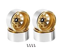 Uinfhyknd Lot de 4 jantes de moyeu Beadlock en métal 1,9 pour 1/10 RC Crawler SCX10 90046 TRX4 D90
