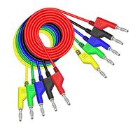 Uinfhyknd Lot de 5 câbles de prise en banane, empilables, câble électrique souple, 1 m pour multimètre 1000 V 15 A