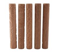 Uinfhyknd Lot de 5 outils pour céramique, texture, rouleaux pour modeler dans l'argile, kit d'outils pour céramique, avec poignée en bois, avec 5 modèles différents