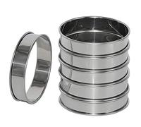 Uinfhyknd Lot de 6 anneaux de Muffin anglais double roulé de 10 cm, anneaux de crumpet en acier inoxydable, anneaux à gâteau, ronds