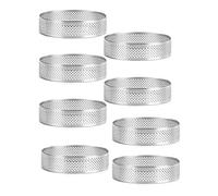 Uinfhyknd Lot de 8 anneaux à gâteau en acier inoxydable, anneau en mousse perforé résistant, outils ronds pour pâtisserie