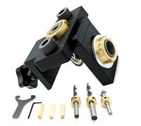 Uinfhyknd Modèle de Goupille Réglable 3 en 1 Modèle de Trou de Poche pour Menuiserie avec Foret de 8/15Mm pour Perceuse de Poinçon Localisateur de Guides