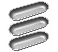 Uinfhyknd Moule à chaud en acier au pour saucisses antiadhésives Bakeware Hot Dog Ovale Poêle de cuisson pour outils à pain faits maison 3 pièces