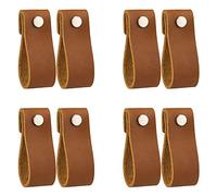 Uinfhyknd Poignées pour tiroir, 8 boutons de coiffeuse, poignées en pur faites main pour portes et tiroirs d'armoires (marron)