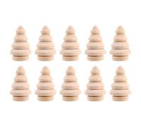 Uinfhyknd Vide en bois DIY 'Arbre de Noël Poupées Cake Toppers Pack de 10 PCS