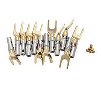 Uinfhyknd Y Prise 45 Degrés Connecteur De Pelle Terminale Pour Câbles De Haut-parleur Diy/Câble De Connexion De Haut-parleur Diy - Paquet De 12 (6 Noir + 6 Rouge)