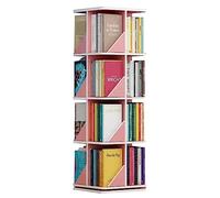 UINGBPXT Étagère d'angle Étagère rotative à 360 ° Bibliothèque sur pied 2/3/4 niveaux Étagère à livres au sol rose Étagère à livres Organisateur étagère multicouche affichage parfait