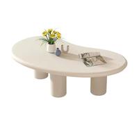 UINGBPXT Table de sol créative Table à thé écologique en MDF Table à thé mignonne irrégulière en forme de table basse ronde moderne blanche