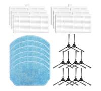 UINJIASCB Kit de Remplacement Complet - Filtres + lingettes + brosses latérales, Compatible avec Les aspirateurs Nedis WIFIVCB01 et WIFIVCR001CBK (consommables for Balai Rotatif)(B)