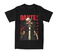 UINLKSEwezs Aesthetic Devil May Cry Dante Sparda T-Shirt Unisex Cotton Short Sleeve Round Neck Summer Tops Black M