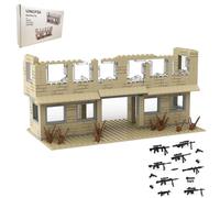 UINOFER Kit de blocs de construction pour scène militaire, modèle d'architecture de bases militaires DIY, architecture de maison militaire WW2, accessoires compatibles 75387 (City Ruins)