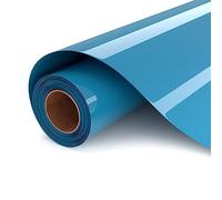 UIOK Flex Thermocollant Pour Tissu Lac Bule Vinyle Thermocollant, HTV Film de Traceur Textile 30.5 x 182cm Flex Thermocollant pour Cricut et Silhouette, Facile à Couper et à Désherber (Lac Bule)