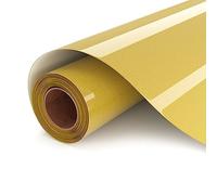UIOK Flex Thermocollant Pour Tissu Or Vinyle Thermocollant, HTV Film de Traceur Textile 30.5 x 182cm Flex Thermocollant pour Cricut et Silhouette, Facile à Couper et à Désherber (Or)
