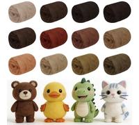 Uiopa 12 Couleurs Laine a Feutrer, 120g Kit de Feutrage pour Feutrage à l'Aiguille et Humide, Laine Cardée pour Artisanat, Décoration, Bricolage