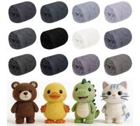 Uiopa 12 Couleurs Laine a Feutrer, 120g Kit de Feutrage pour Feutrage à l'Aiguille et Humide, Laine Cardée pour Artisanat, Décoration, Bricolage