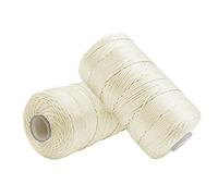 Uiopa 2 Pièces Fil Macramé 1,5mm x 200m, Fil de Crochet en Nylon Corde Fine pour Crochet et Tricot, Corde Macramé Crème pour Bricolage, Décoration, Emballage Cadeau, Artisanat