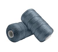 Uiopa 2 Pièces Fil Macramé 1,5mm x 200m, Fil de Crochet en Nylon Corde Fine pour Crochet et Tricot, Corde Macramé Gris Bleu pour Bricolage, Décoration, Emballage Cadeau, Artisanat