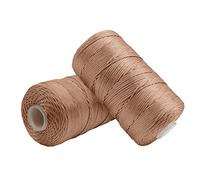 Uiopa 2 Pièces Fil Macramé 1,5mm x 200m, Fil de Crochet en Nylon Corde Fine pour Crochet et Tricot, Corde Macramé Café Léger pour Bricolage, Décoration, Emballage Cadeau, Artisanat