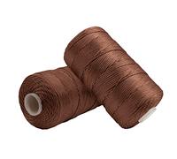 Uiopa 2 Pièces Fil Macramé 1,5mm x 200m, Fil de Crochet en Nylon Corde Fine pour Crochet et Tricot, Corde Macramé Chameau pour Bricolage, Décoration, Emballage Cadeau, Artisanat