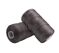 Uiopa 2 Pièces Fil Macramé 1,5mm x 200m, Fil de Crochet en Nylon Corde Fine pour Crochet et Tricot, Corde Macramé Gris Foncé pour Bricolage, Décoration, Emballage Cadeau, Artisanat
