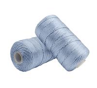Uiopa 2 Pièces Fil Macramé 1,5mm x 200m, Fil de Crochet en Nylon Corde Fine pour Crochet et Tricot, Corde Macramé Lac Bleu pour Bricolage, Décoration, Emballage Cadeau, Artisanat