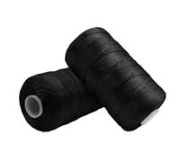 Uiopa 2 Pièces Fil Macramé 1,5mm x 200m, Fil de Crochet en Nylon Corde Fine pour Crochet et Tricot, Corde Macramé Noir pour Bricolage, Décoration, Emballage Cadeau, Artisanat