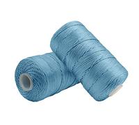 Uiopa 2 Pièces Fil Macramé 1,5mm x 200m, Fil de Crochet en Nylon Corde Fine pour Crochet et Tricot, Corde Macramé Bleu Ciel pour Bricolage, Décoration, Emballage Cadeau, Artisanat
