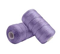 Uiopa 2 Pièces Fil Macramé 1,5mm x 200m, Fil de Crochet en Nylon Corde Fine pour Crochet et Tricot, Corde Macramé Violet Clair pour Bricolage, Décoration, Emballage Cadeau, Artisanat