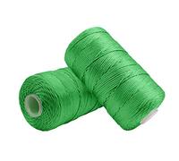 Uiopa 2 Pièces Fil Macramé 1,5mm x 200m, Fil de Crochet en Nylon Corde Fine pour Crochet et Tricot, Corde Macramé Fruits Verts pour Bricolage, Décoration, Emballage Cadeau, Artisanat