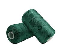 Uiopa 2 Pièces Fil Macramé 1,5mm x 200m, Fil de Crochet en Nylon Corde Fine pour Crochet et Tricot, Corde Macramé Vert Herbe pour Bricolage, Décoration, Emballage Cadeau, Artisanat