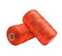 Uiopa 2 Pièces Fil Macramé 1,5mm x 200m, Fil de Crochet en Nylon Corde Fine pour Crochet et Tricot, Corde Macramé Orange pour Bricolage, Décoration, Emballage Cadeau, Artisanat