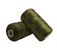 Uiopa 2 Pièces Fil Macramé 1,5mm x 200m, Fil de Crochet en Nylon Corde Fine pour Crochet et Tricot, Corde Macramé Armée Verte pour Bricolage, Décoration, Emballage Cadeau, Artisanat