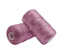 Uiopa 2 Pièces Fil Macramé 1,5mm x 200m, Fil de Crochet en Nylon Corde Fine pour Crochet et Tricot, Corde Macramé Pâte de Haricot Légère pour Bricolage, Décoration, Emballage Cadeau, Artisanat
