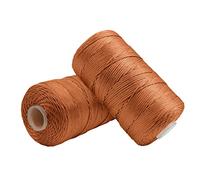 Uiopa 2 Pièces Fil Macramé 1,5mm x 200m, Fil de Crochet en Nylon Corde Fine pour Crochet et Tricot, Corde Macramé Marron Jaunâtre pour Bricolage, Décoration, Emballage Cadeau, Artisanat