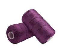 Uiopa 2 Pièces Fil Macramé 1,5mm x 200m, Fil de Crochet en Nylon Corde Fine pour Crochet et Tricot, Corde Macramé Violet pour Bricolage, Décoration, Emballage Cadeau, Artisanat